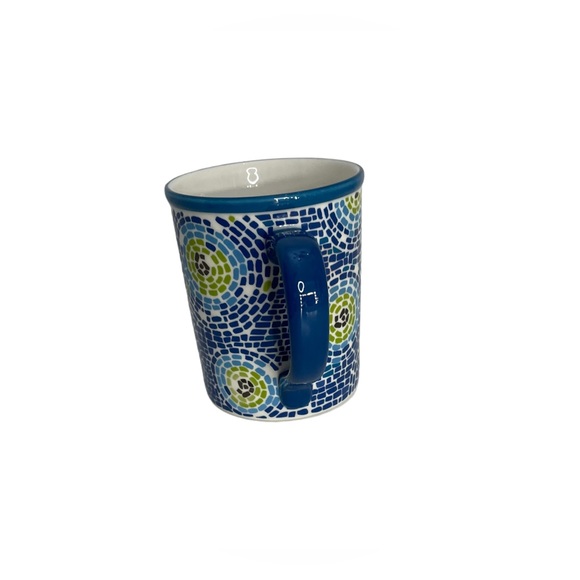 Starbucks 2008 blue ceramic mosaic pattern coffee tea mug cup collectible - Picture 2 of 9
